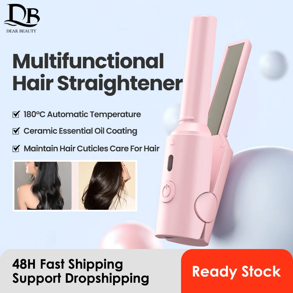 Portable Hair Straightener Mini Curling Iron Women Ceramic Straightening Styling Tools Curling and Straightened Dual-use Splint