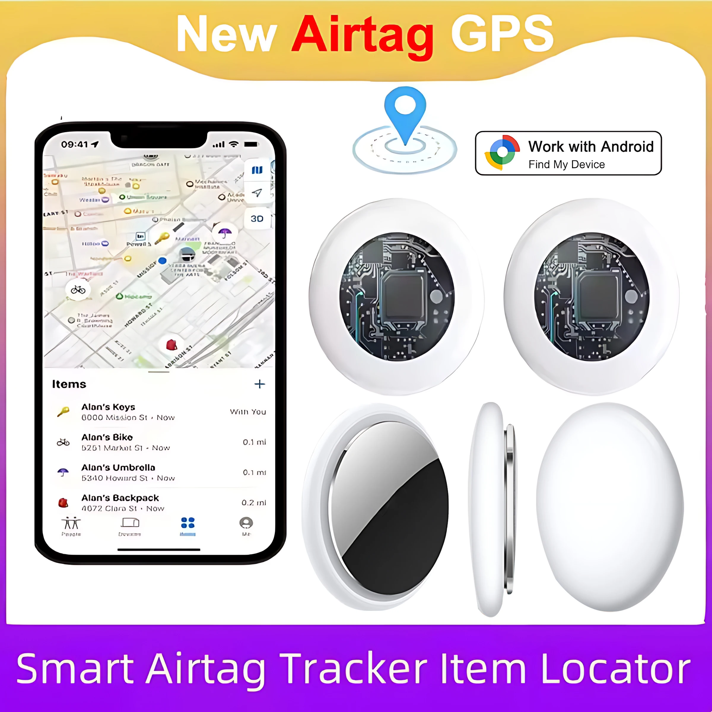 

Новинка в Airtag Bluetooth GPS-трекер Smart Tag Airtag Работа с украшением через приложение ITag Локатор Air Tag Поиск ключей для домашних животных iOS Android