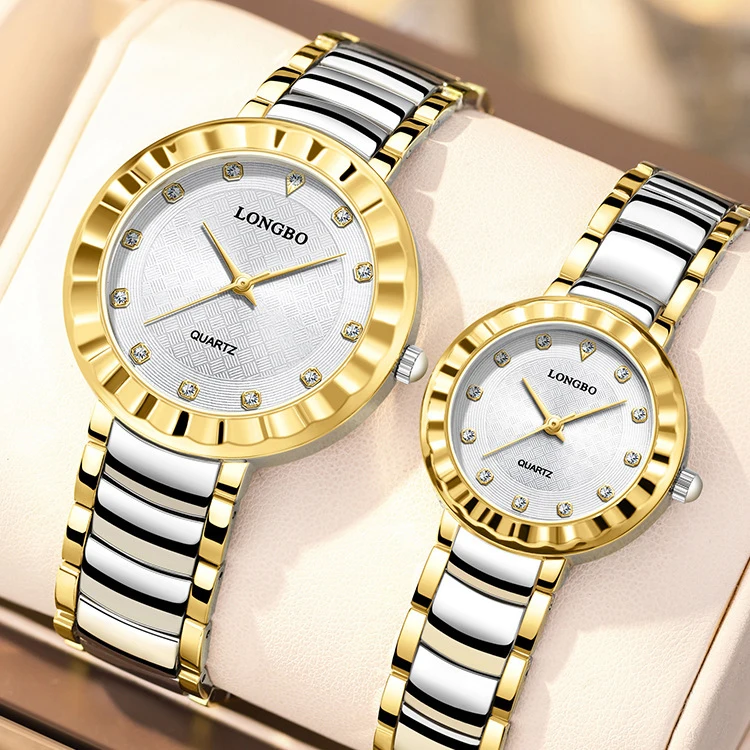 Reloj de pareja de lujo para hombres y mujeres, Reloj de pulsera de cuarzo, Reloj Simple con diamantes, Orologio masculino para hombre y mujer, Reloj plateado dorado y negro para niñas