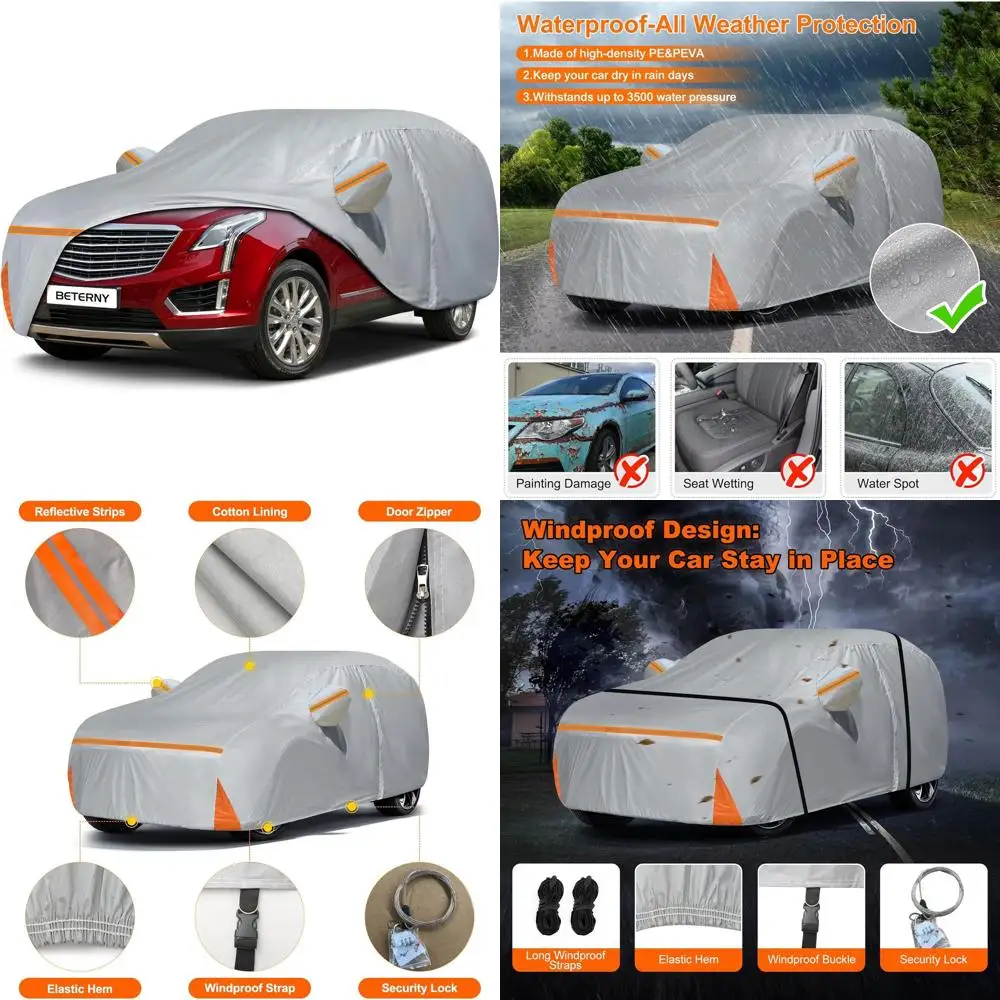 

All-Weather Outdoor Car Cover for 2016-2025 XT5 with Zippered Door Access and Cotton Lining - Gray