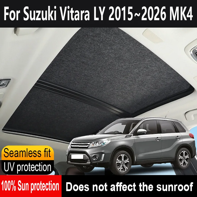 Car Sunroof Insulation Roof Visor For Suzuki Vitara LY 2015~2026 2025 MK4 Anti-UV Electrostatic Adsorption Sky Curtain Sunshade