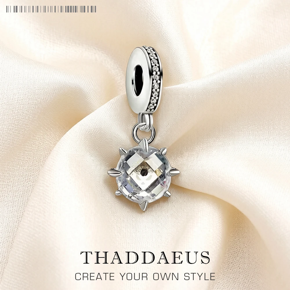 Anhänger baumeln Charme weißen Stein brandneuen edlen Schmuck echte 925 Sterling Silber trend ige Glücks geschenk für Frauen