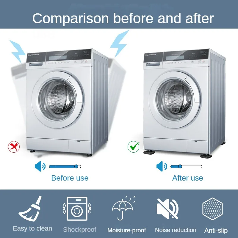 منصات مضادة للاهتزاز للغسالة مثبت غير قابل للانزلاق دعم قدم حصيرة منصات لغسالة مجفف الثلاجة الطابق حامي #2