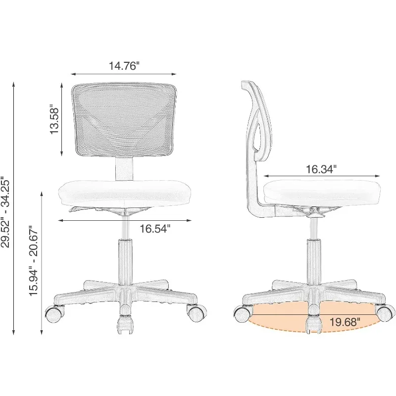 Desk Chair, Ergonomic Low Back Computer Chair, Adjustable Rolling Swivel Task Chair  1 Pack,