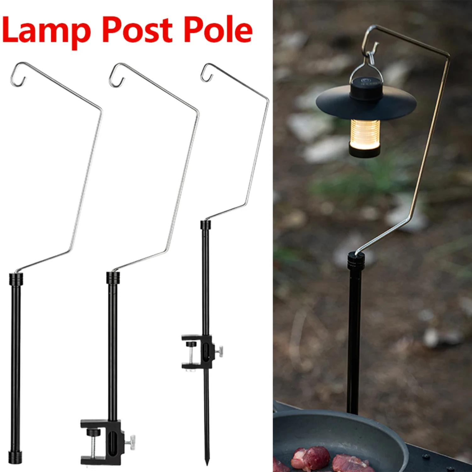 

Camping IGT Table Lantern Stand Camping Lamp Post Pole Portable Fishing Hanging Light Fixing Stand Holder Outdoor Camping Hike