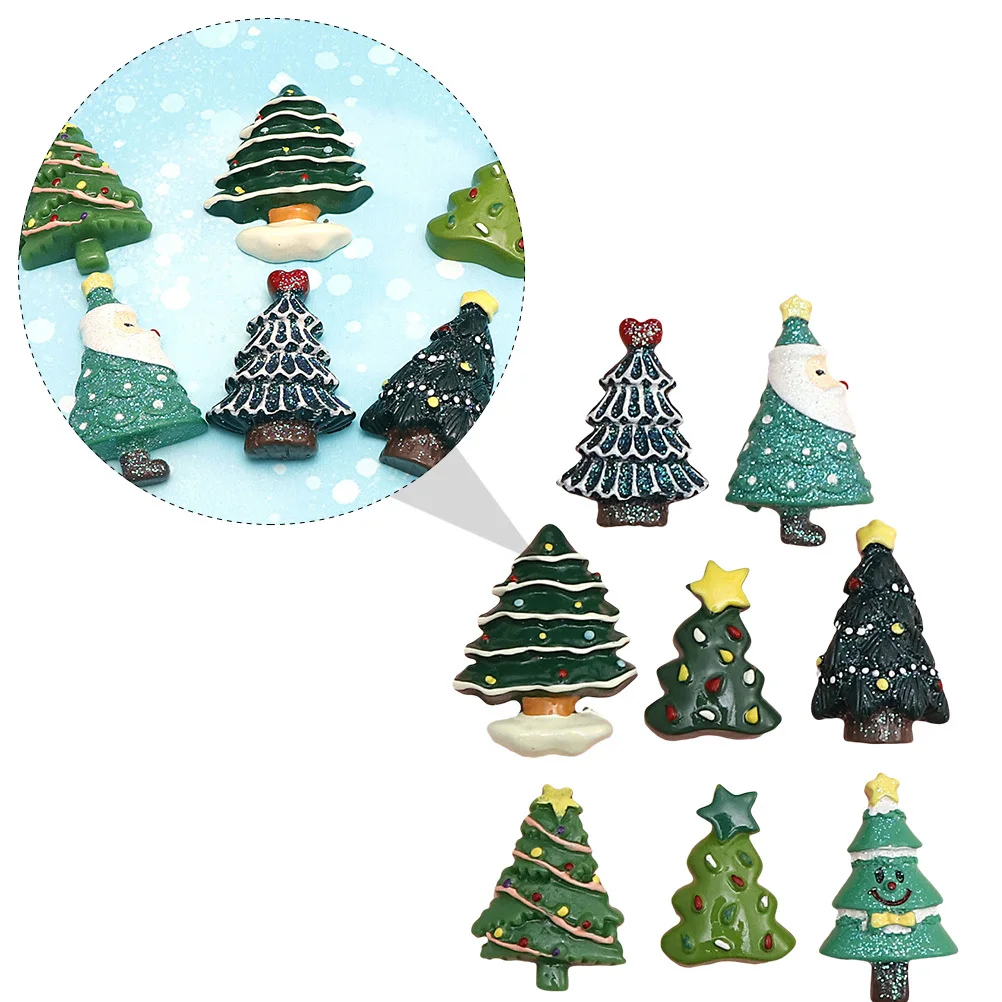 

20Pcs Resin Christmas Tree DIY Ornament Long-Lasting Xmas Decoration Creative Xmas DIY Accessory Resin Christmas Embellishment