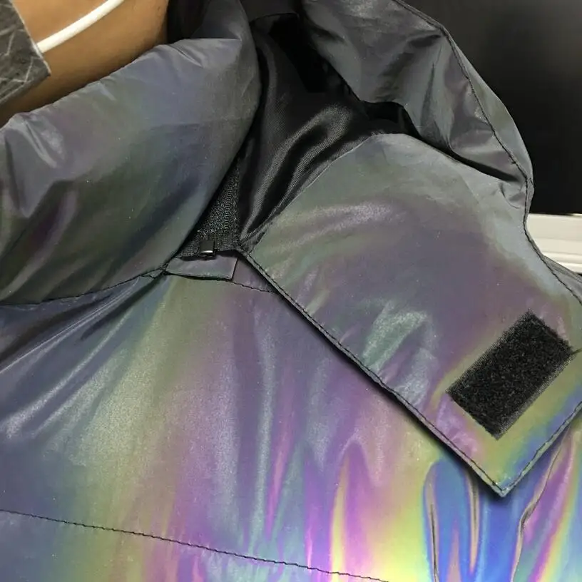 Colorful Reflective Noctilucent Hooded Jacket Men 2022 Casual Thick Night Sporting Fluorescent Mens Jackets Coats Hiphop Outwear