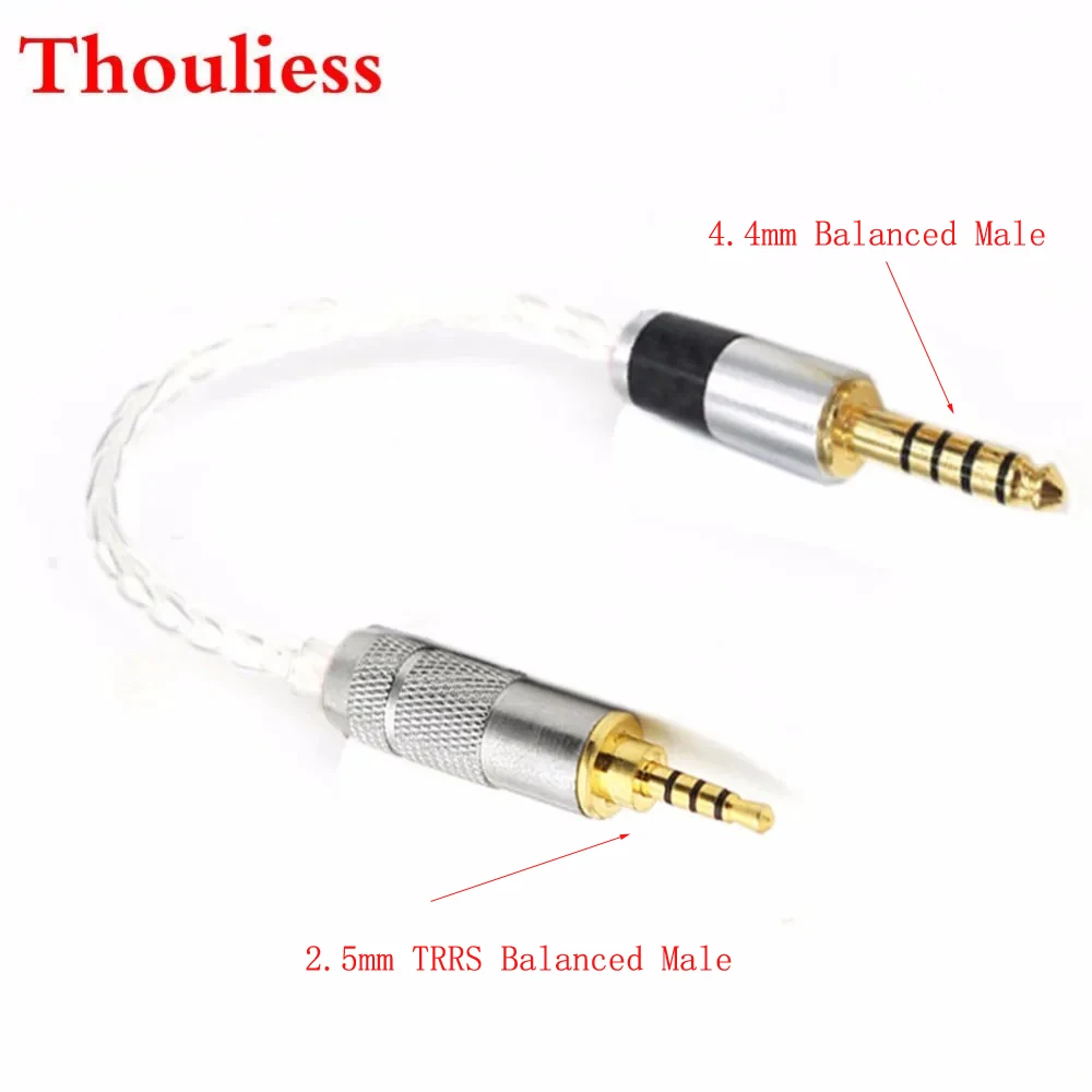 

HIFI 2.5mm TRRS Balanced Male to 4.4mm Balanced Male Amplifier Adapter Cable 7NOCC Single Crystal Copper Silver Plated