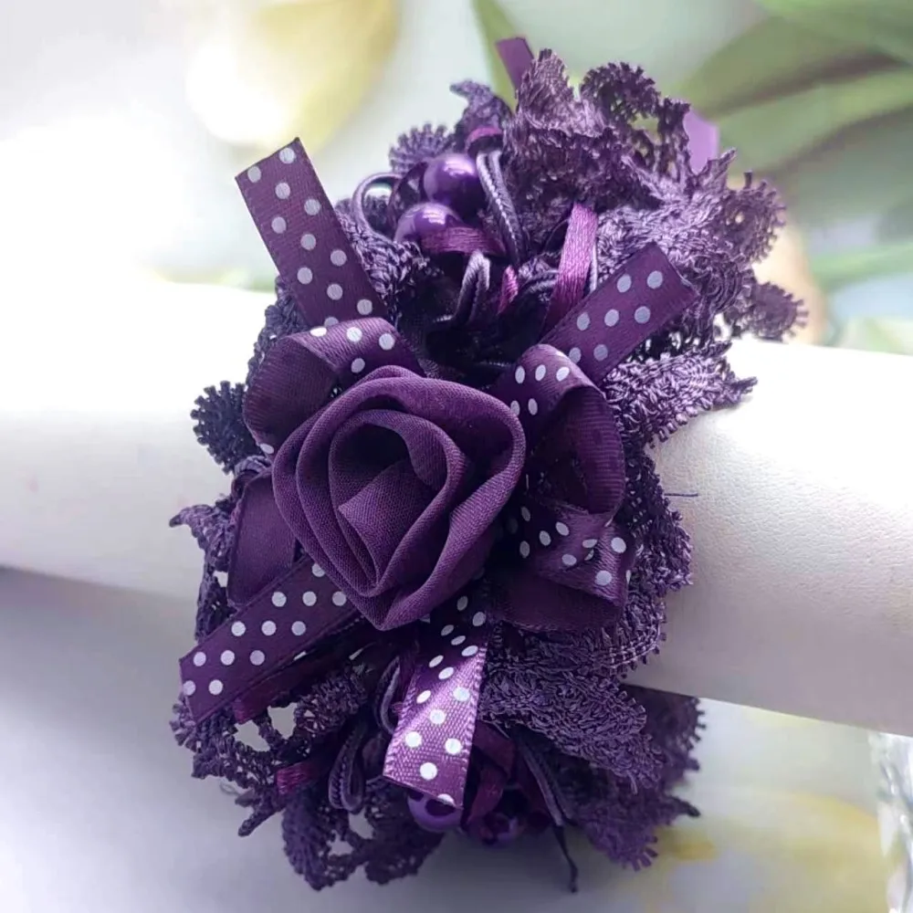 Bow Hair Fantaisie Tie  Elastic Hair Bands  Yarn Silk Flower  Headdress Elastique Cheveux Fille for Hair Accessories Woman