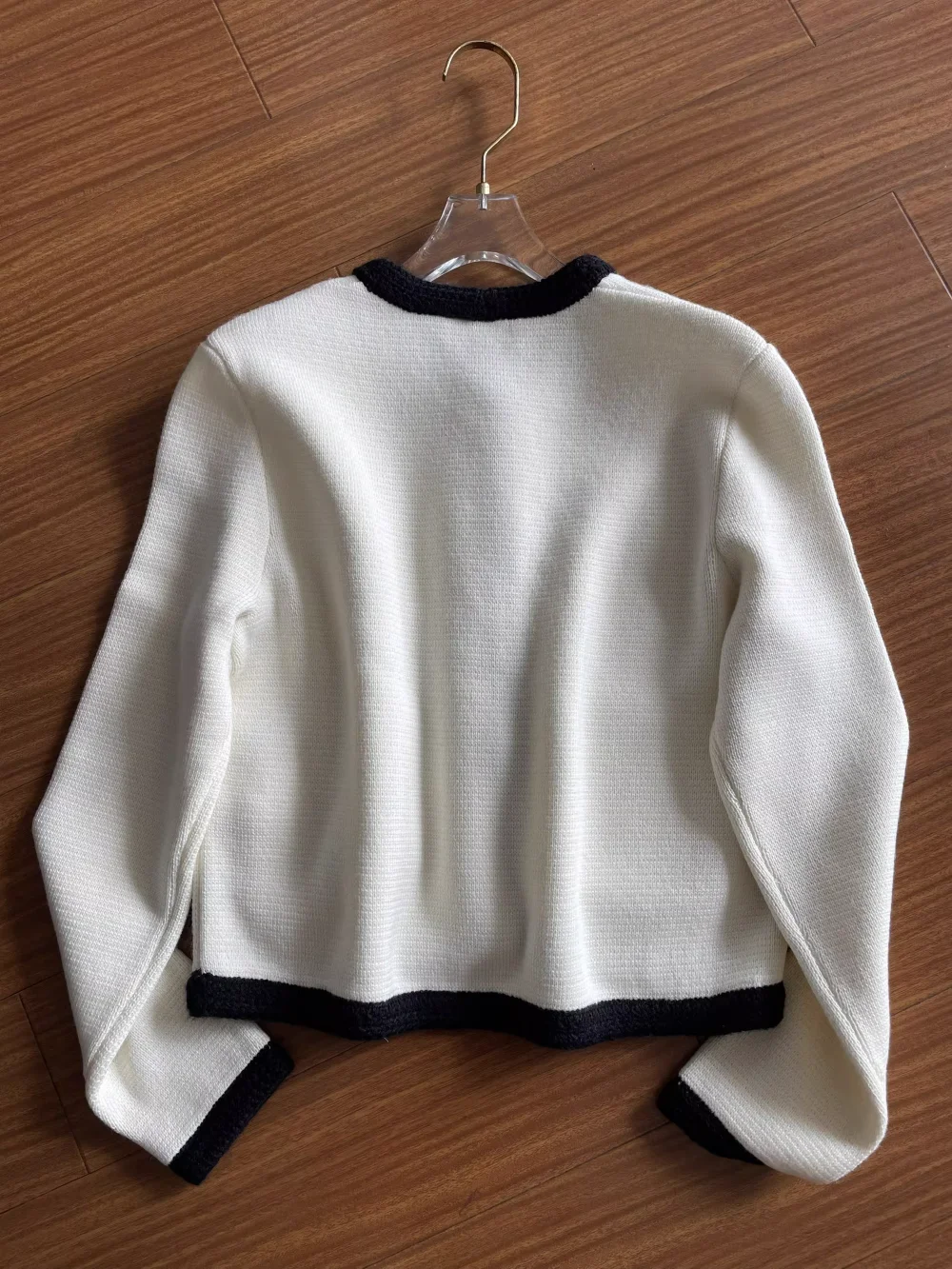 Giacca corta da donna in misto lana Cappotto da donna elegante monopetto a maniche lunghe con scollo a contrasto di colore