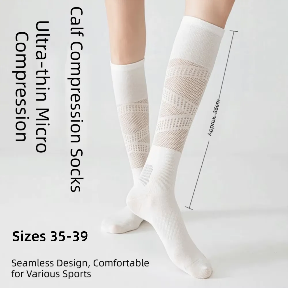 Multicolor Sports Stocking Cottoon Ultra-thin Mesh Long Socks Sports Support Mesh Breathable Pressure Calf Socks