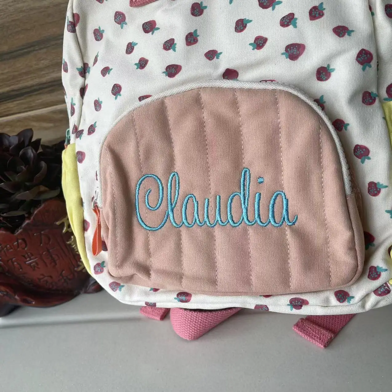 Custom Embroidery Name Strawbreey Girls School Backpack Kindergarten Schoolbag Lunch Tote Bag Purse Teens Girls Boys Kids Bags