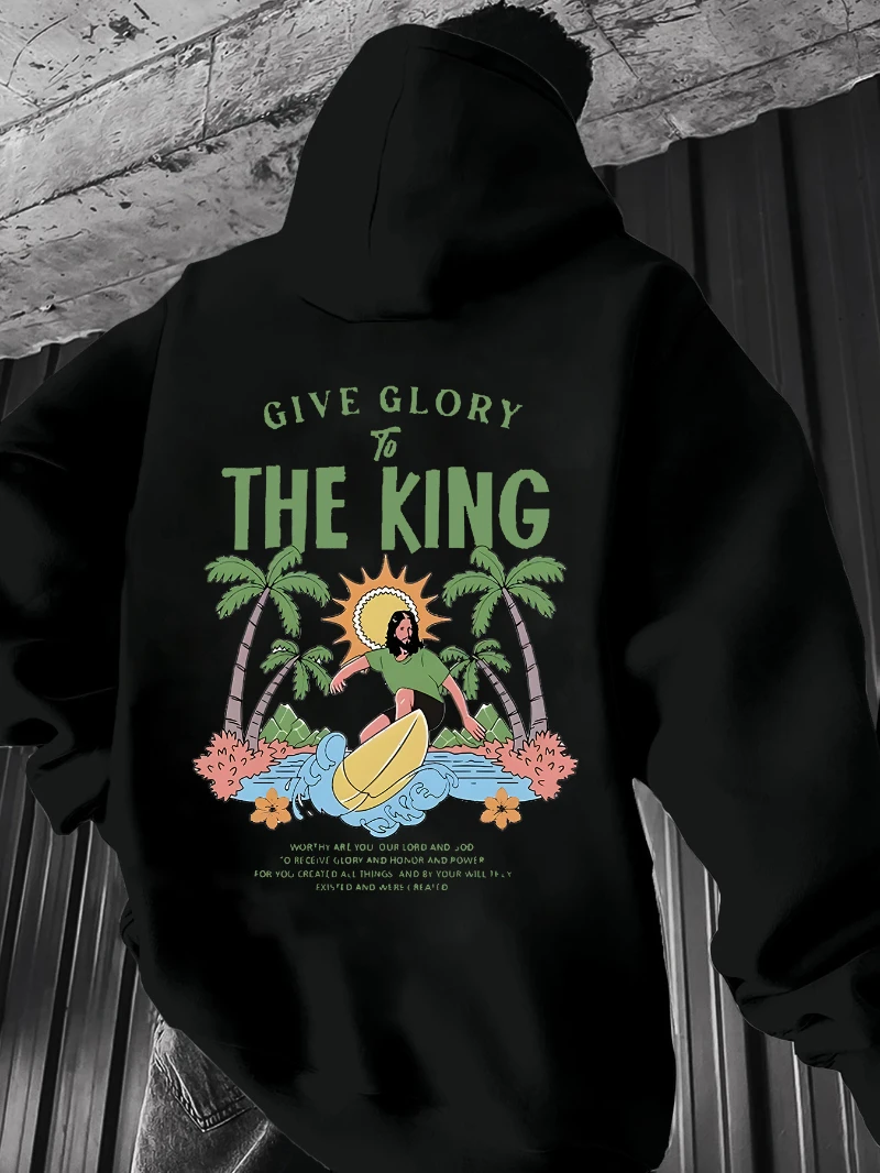 

Осенне-зимняя мужская тяжелая толстовка с капюшоном 2024, высококачественный роскошный топ с тропическим принтом для мужчин и женщин.