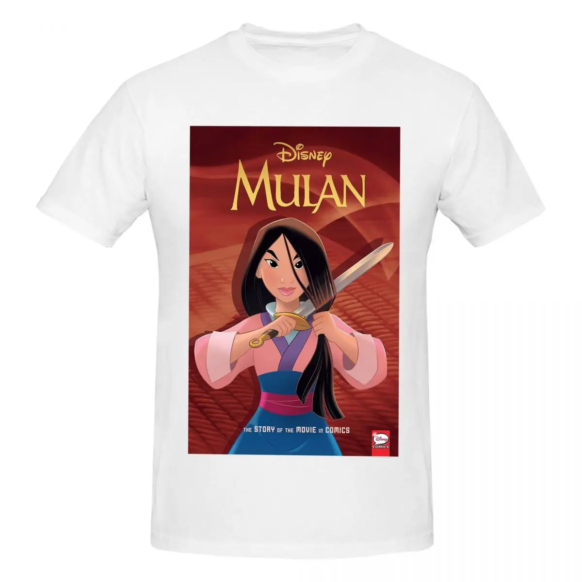 Mulan Disney T-Shirt for Men Cotton Plus Size T Shirts Men's Tees Short Round Neck Summer Clothes Tops S-6XL