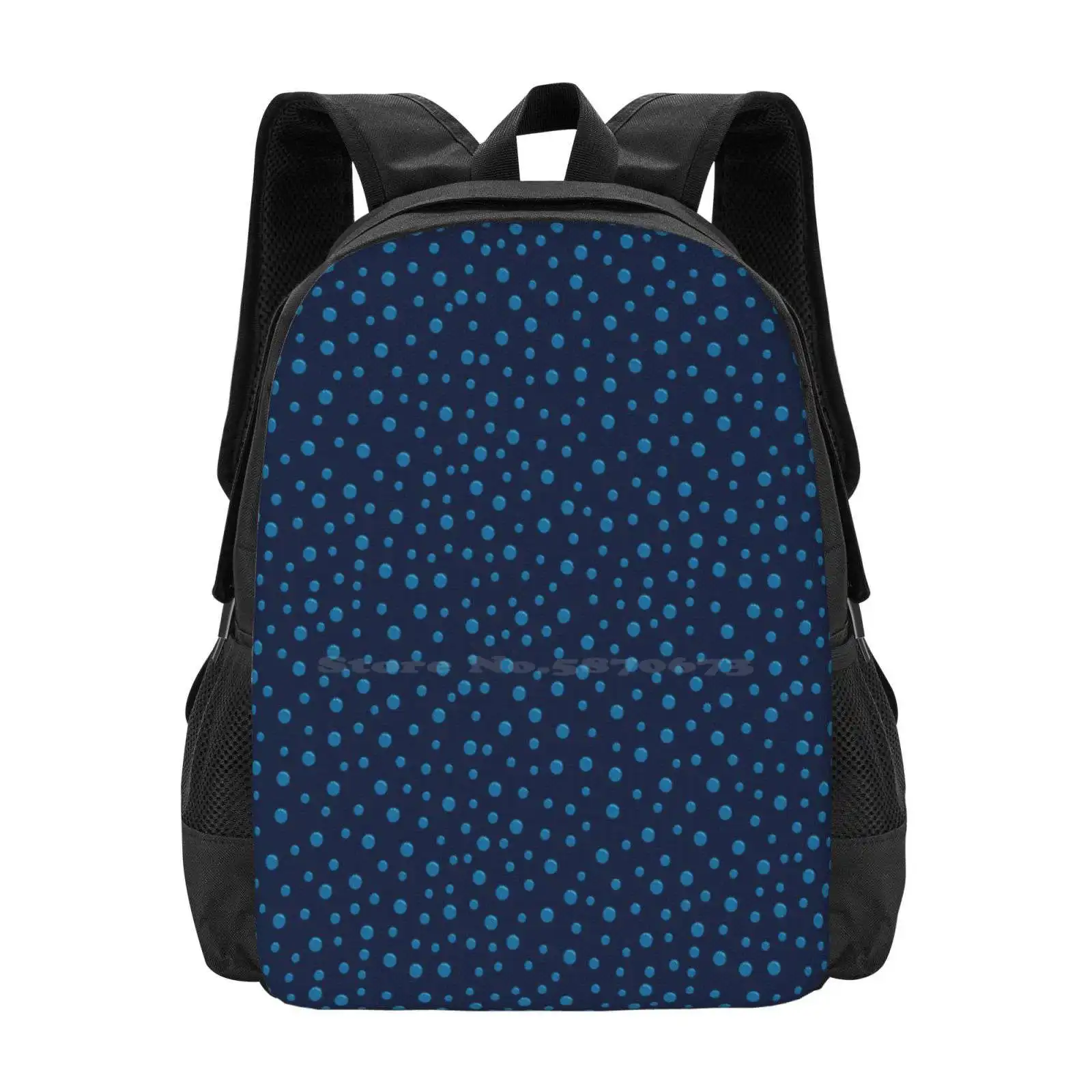 Bubbles Backpack For Student School Laptop Travel Bag Ocean Sea Blue Marine Cool Calm Vibrant 6Shades Water Bubbles Underwater