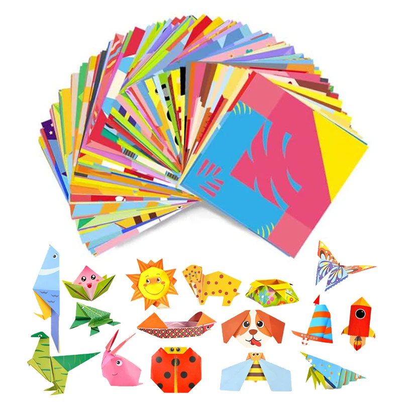 Handmade Origami Material Package Colored Paper Office Cultural Educational Supplies DIY Colored Paper Animal/Life Theme TMZ