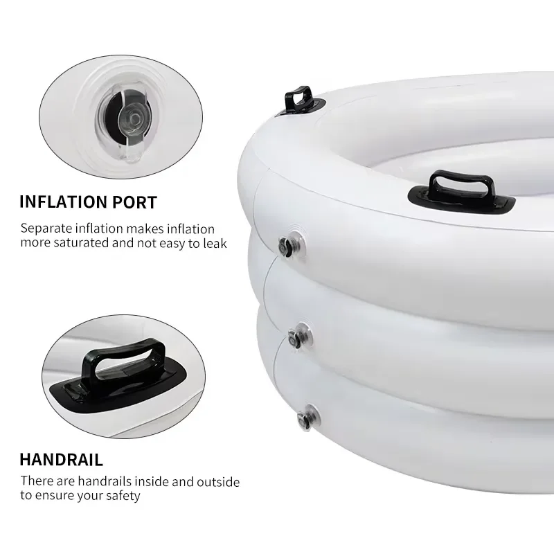 for Custom Design Portable Handle Ice Bathtub Air Pregnant Woman Birthing Bath Tub Inflatable White Water Birth Pool
