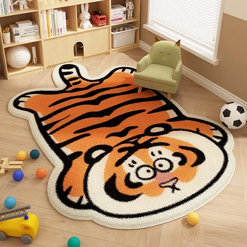 VIKAMA Cartoon Cute Imitation Cashmere Carpet Living Room Bedroom Bedside Children's Room Easy To Care Carpet Home Decoration