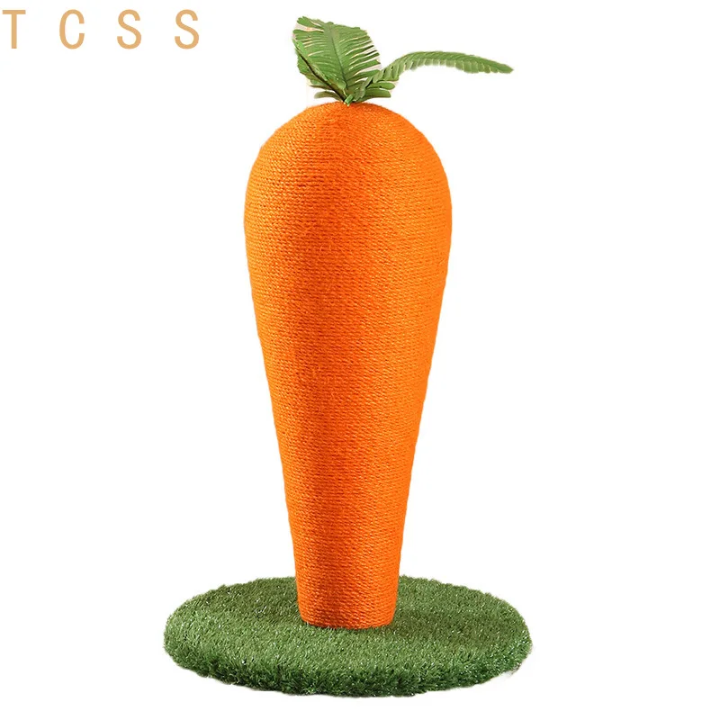 Carrot Cat Scratcher Natural Sisal Climbing Post Durable Scratch Board Toy for Indoor Cats Kitten Interactive Scratching Pad