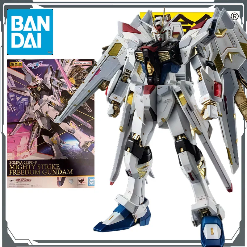 

Bandai оригинальные Chogokin Mighty Strike Freedom Gundam 188 мм аниме фигурки героев игрушки для мальчиков Рождественский подарок Коллекционная модель