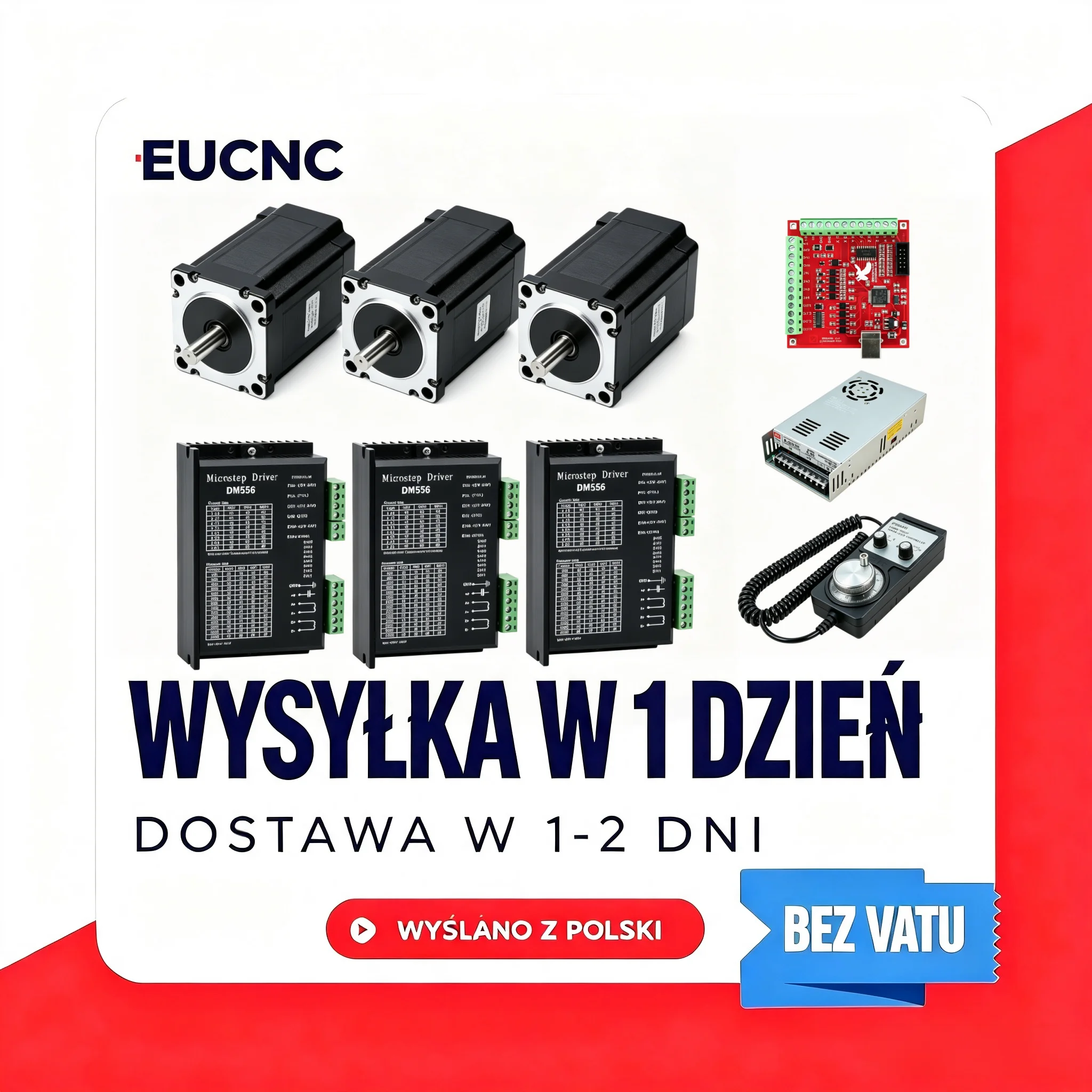 Zestaw silników krokowych 3-osiowych Nema 23, sterownik DM556, zasilacz 36 V, kontroler Mach3, MPG do drukarki 3D CNC, dostępność w magazynie w UE, wysyłka w ciągu 24 godzin, brak podatku VAT, brak