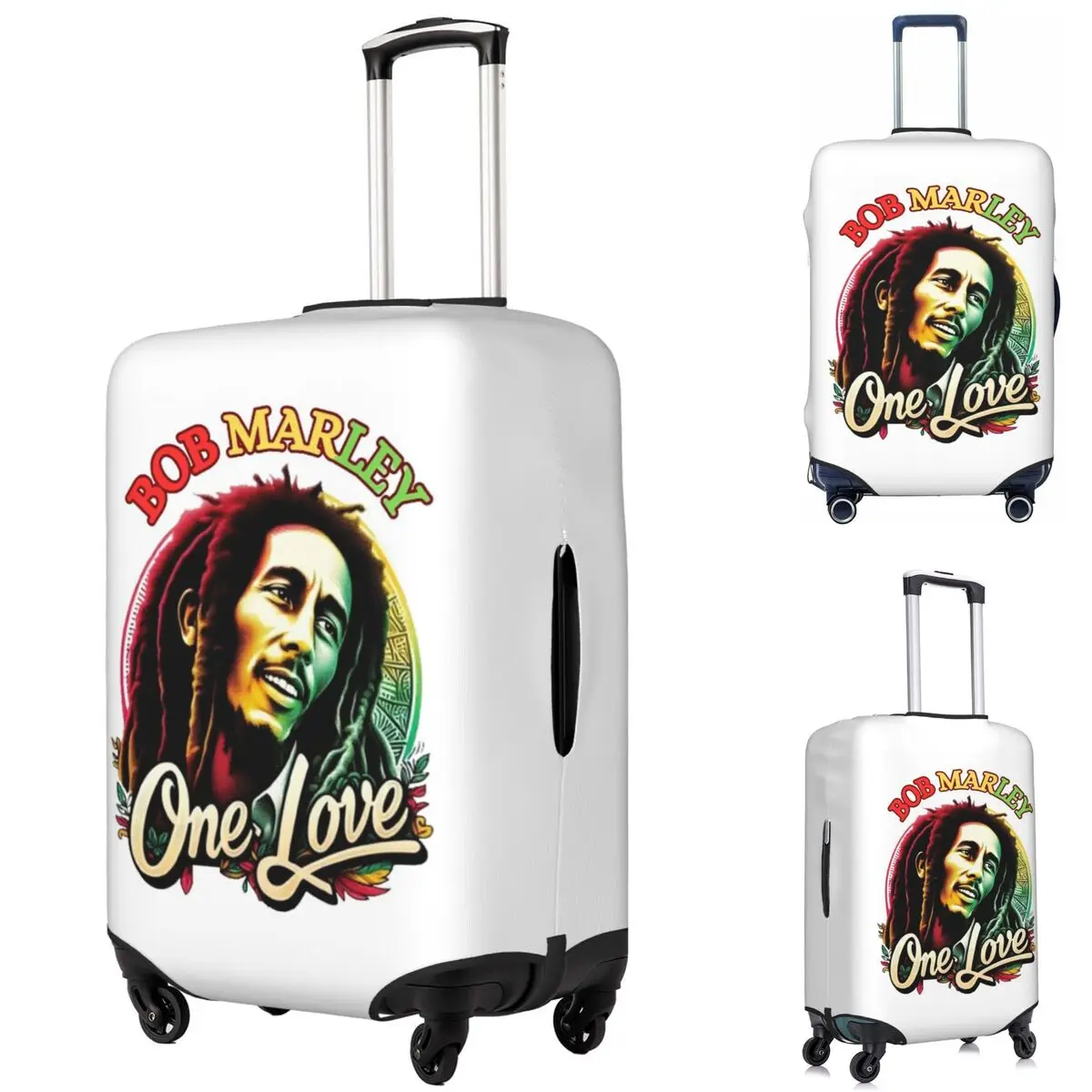 

Jamaica Reggae Rock Bob Marley Suitcase Cover Protection Elastic Travel Luggage Protector Covers for 18-32 Inch