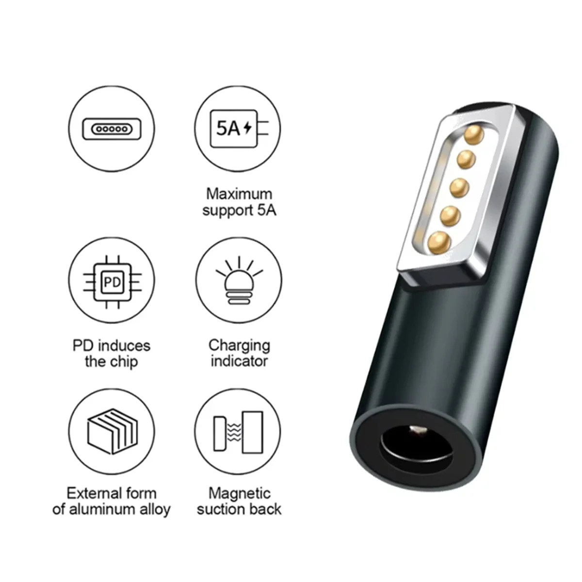 A05RP DC5521 Magnetic USB PD Adapter for /Pro Fast Charge Converter Connector for 2