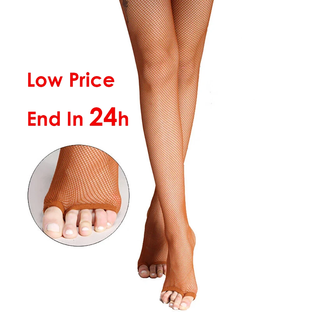 

2020 New Sexy Latin Dance Net Sock Toe Fine Mesh Design Adult Women Caramel Nude Leggings Pant Shorts Rumba Samba MD6510