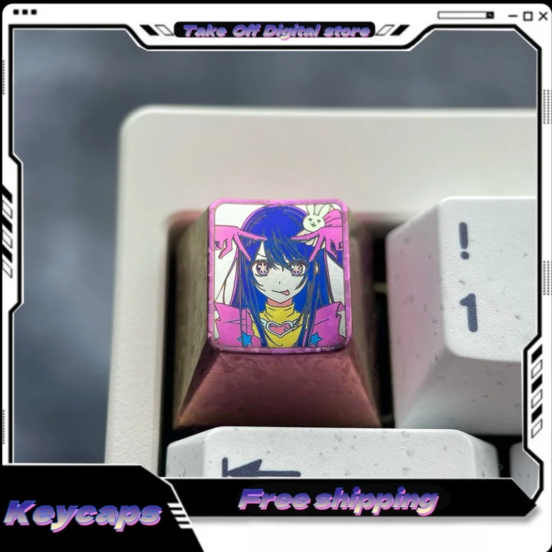 

Anime Keycap 1u Mechanical Keyboard Colored Titanium Alloy Anode Process Personaliz Pc Gaming Keyboard Collection Gift Keycap