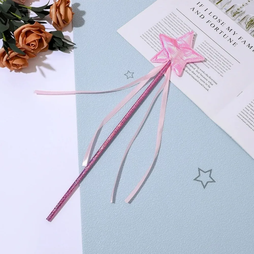 5 Stück, fünfzackiger Stern-Feenzauberstab mit Bändern, magische Stizh-Party-Prinzessin-Cosplay-Requisiten – Detail 9