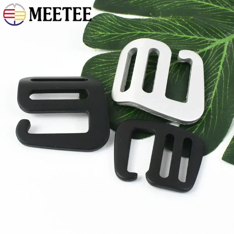 2-10Pcs Meetee Metal G Hook Buckles 20/25mm Triple Sliding Adjustment Buckle Clasp for Bag Backpack Webbing Hardware Accessories