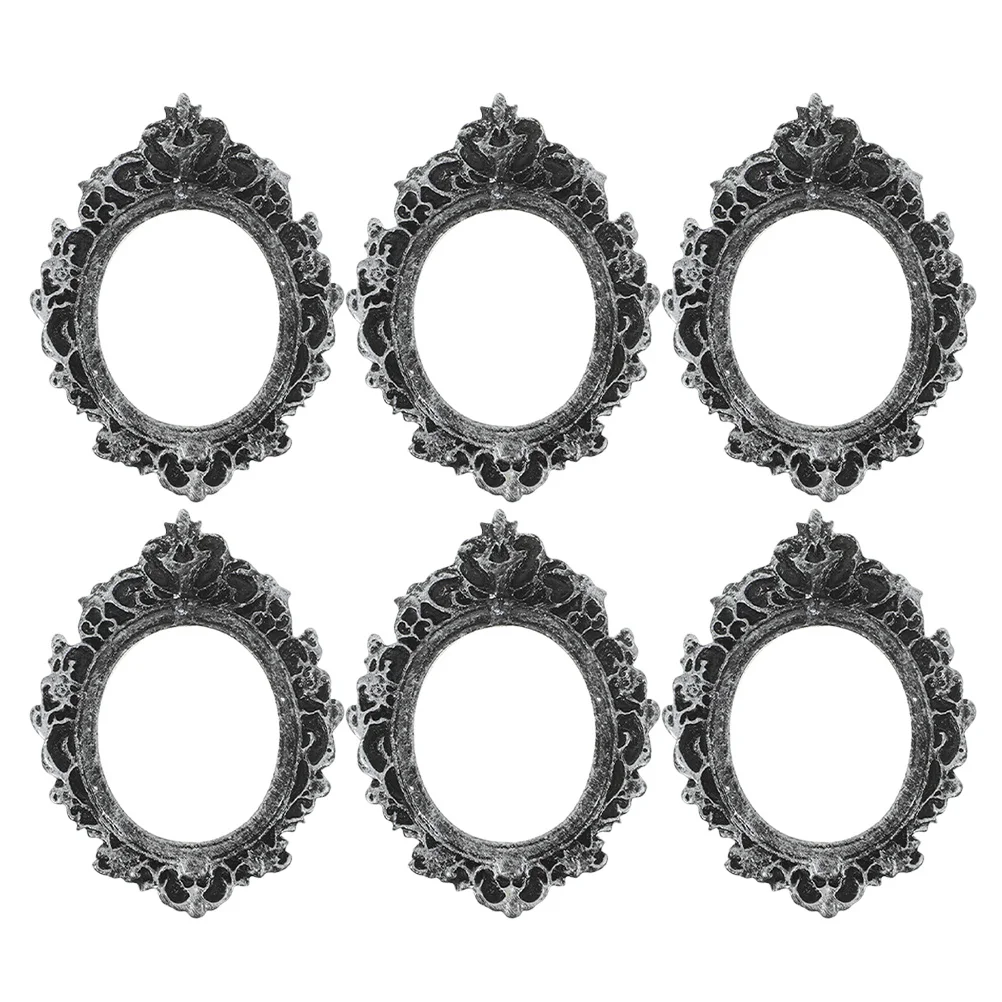 

6Pcs Vintage Mini Photo Frames Resin Craft Decorative Small Picture Frames for Home Wall Shelf Tabletop Decoration