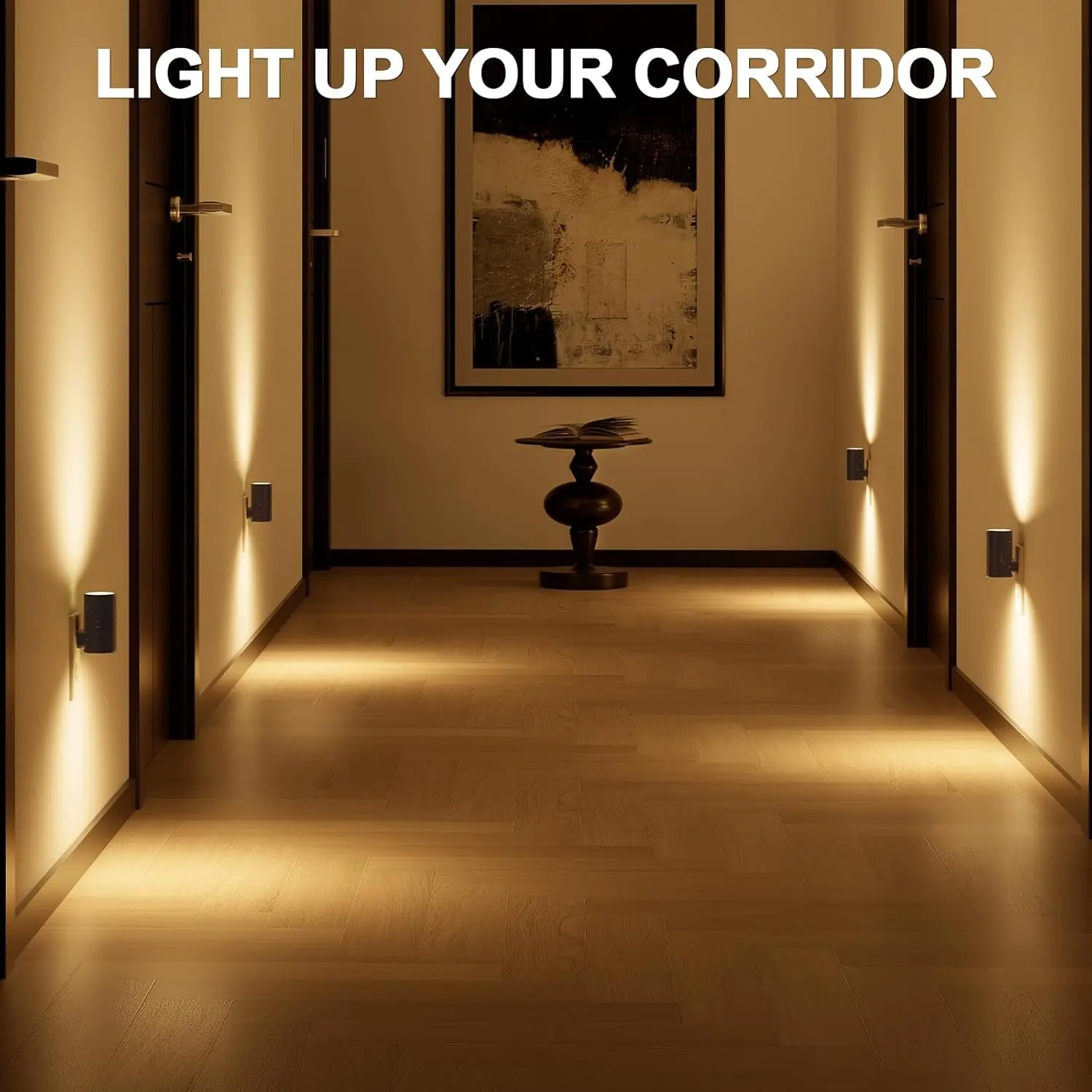 Dimmable Wall Night Light with 3 Colors & Auto Sensor, Ultra-Slim for Hallway Bathroom Bedroom (6 Pack)