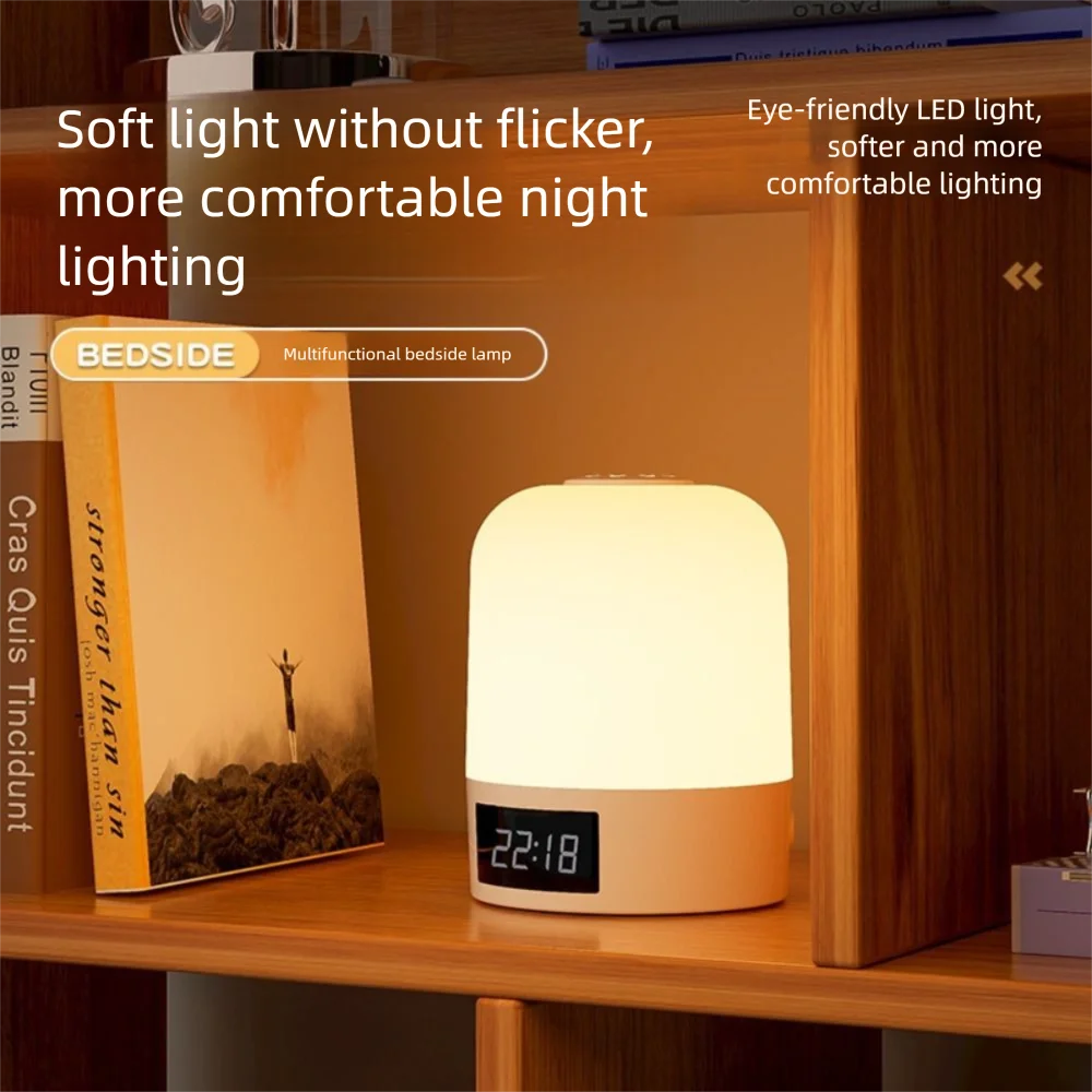 

Atmosphere Light 3 Color Touch Night Light Digital Clock Dimming Bedroom Bedside Lamp Simple Creative LED Table Lamp Nursery