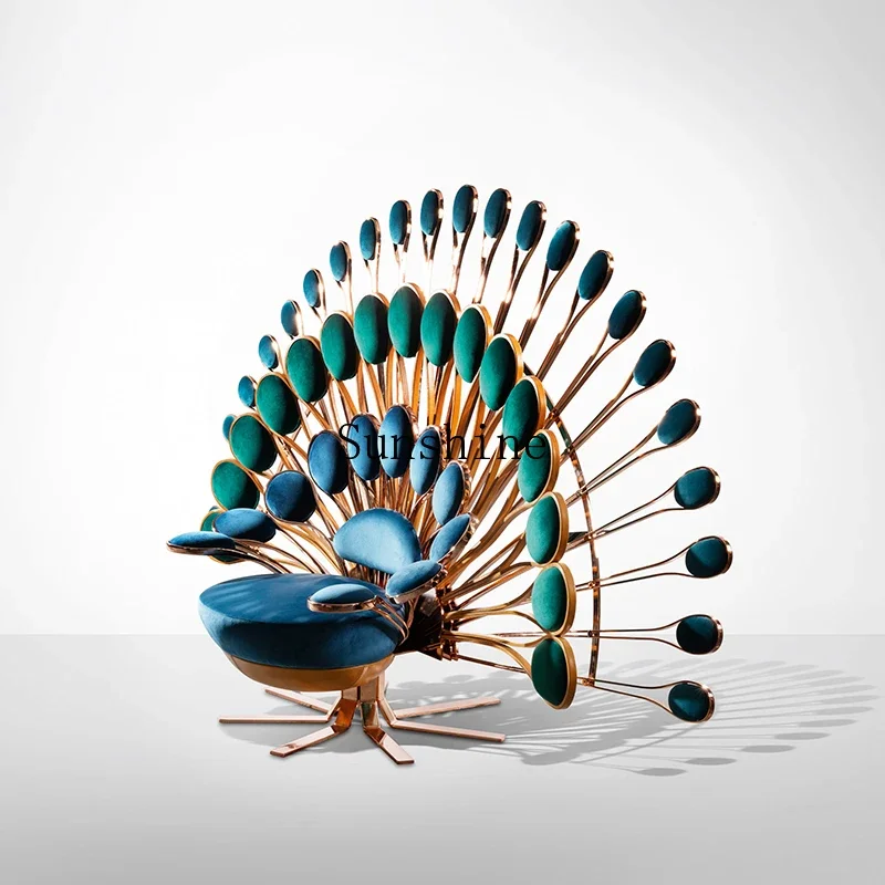 Single sofa chair Peacock Italian light luxury modern simple creative designer leisure chair