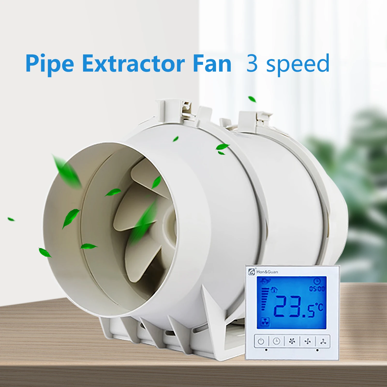 3 Speed Pipe Extractor Fan Vents Pipe Fan Tube Wall Exhaust Fan With Timer Hygrostat For Toilet Bathroom Or Kitche