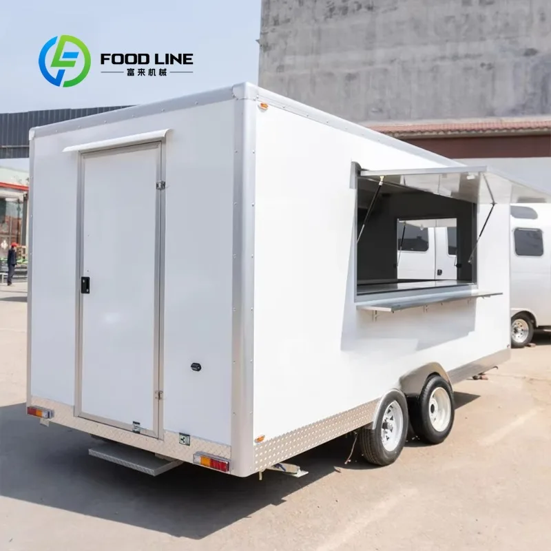 Customized Towable Square Food Truck - Full Kitchen Mobile Trailer for Street Coffee BBQ Taco Fries Business