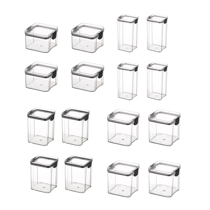 

4Pcs Kitchen Sealed Cans, Grain Storage Jars, Refrigerators, Stackable Cans, Transparent Cans, Fresh-Keeping Boxes