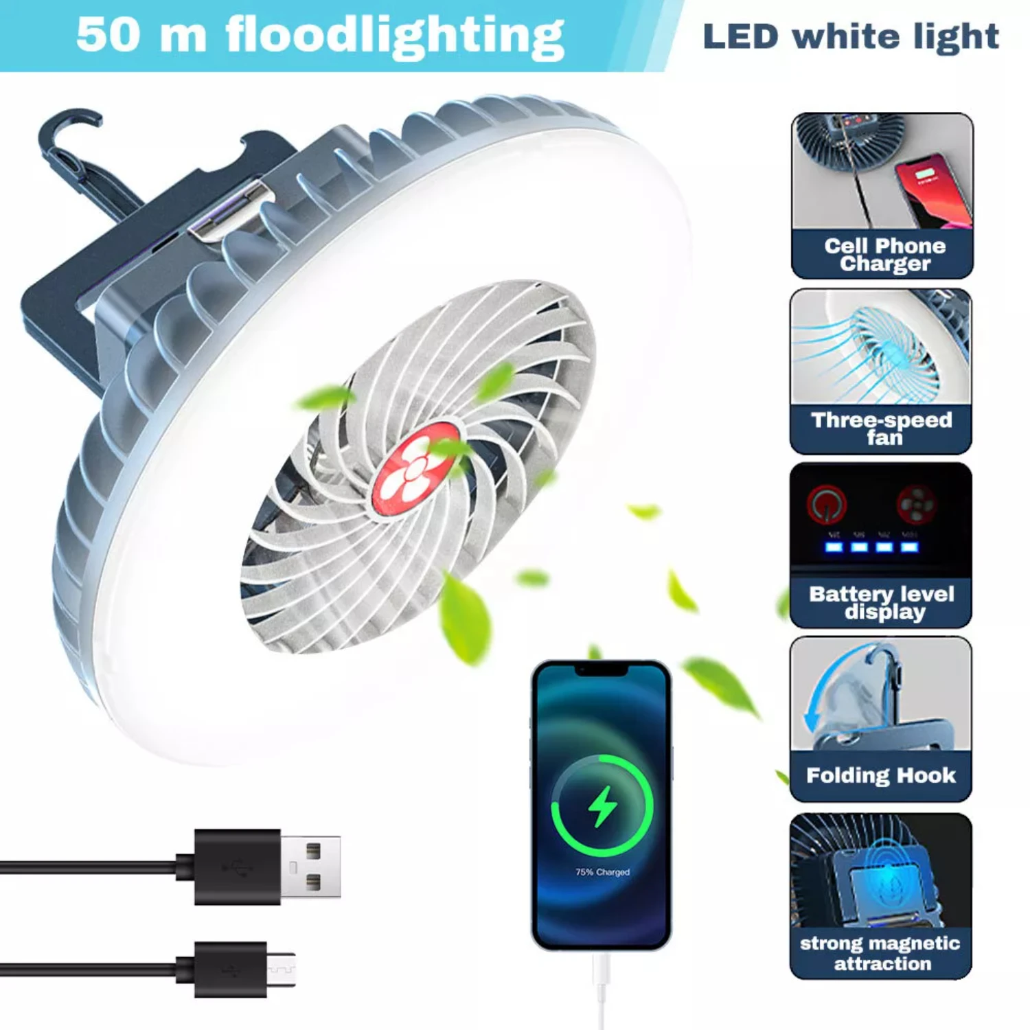 Современный светодиодный потолочный вентилятор с подсветкой USB перезаряжаемый вентилятор для спальни и гостиной