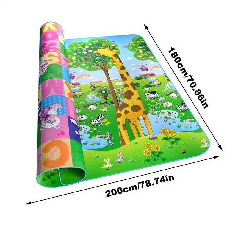 Alfombras de juego para bebé, suelo antideslizante de espuma suave, almohadilla de actividades para gatear, alfombras ligeras para guardería de 200X180cm, educativas