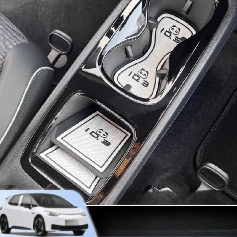 

For Volkswagen ID3 Panda New Special Water Cup Door Slot Storage Pad Door Car Center Console Modified Interior Car Protective