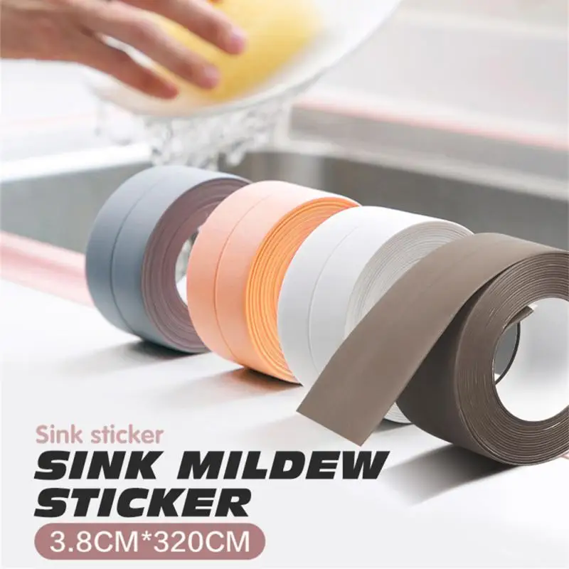 Bathroom Sealing Tape Self-adhesive Oil-Proof Kitchen Sink Caulk Seal Strip PVC Waterproof Shower Wall Sticker For Toilet Corner