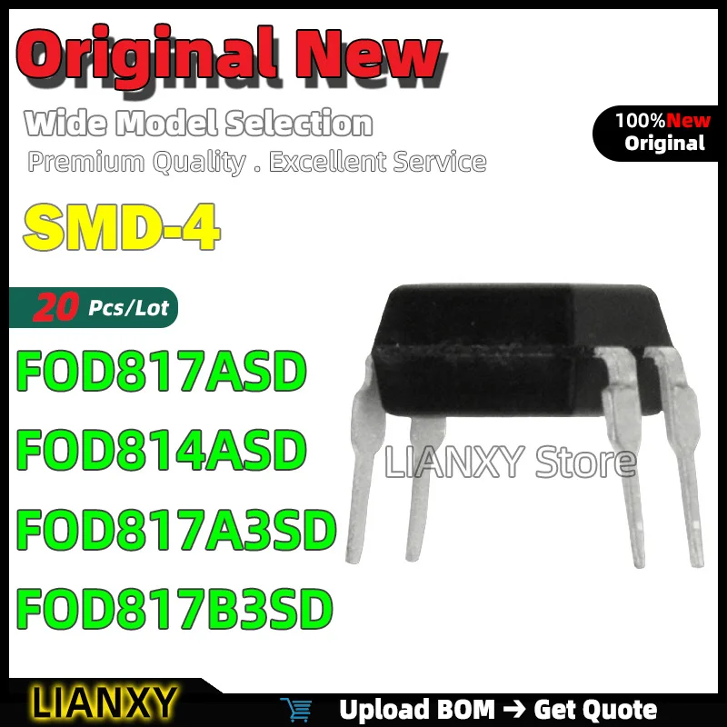 20pcs SMD-4 FOD817ASD FOD814ASD FOD817A3SD FOD817B3SD Optocoupler New Original