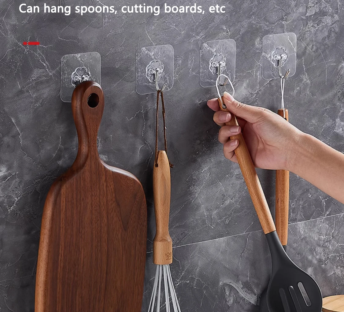 30 Stück Haken, transparent, stark, selbstklebend, für Tür, Wandaufhänger, Haken, Saugnapf, schwere Last, Rack, Tassensauger für Küche, Badezimmer – Detail 12
