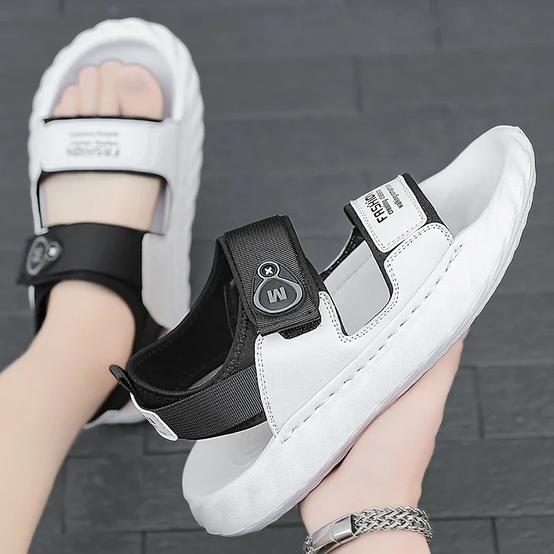 

Модные мужские сандалии, летняя повседневная обувь для мужчин, пляжные римские сандалии для отдыха на открытом воздухе, черные мужские сандалии Zapatos Hombre