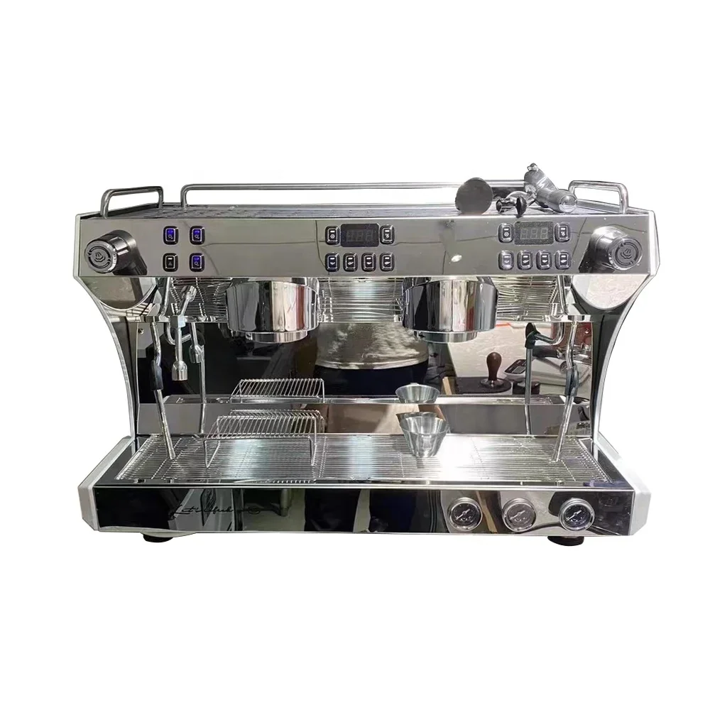 Cafetera semiautomática italiana de dos grupos, máquina de Espresso profesional, comercial, de alta calidad