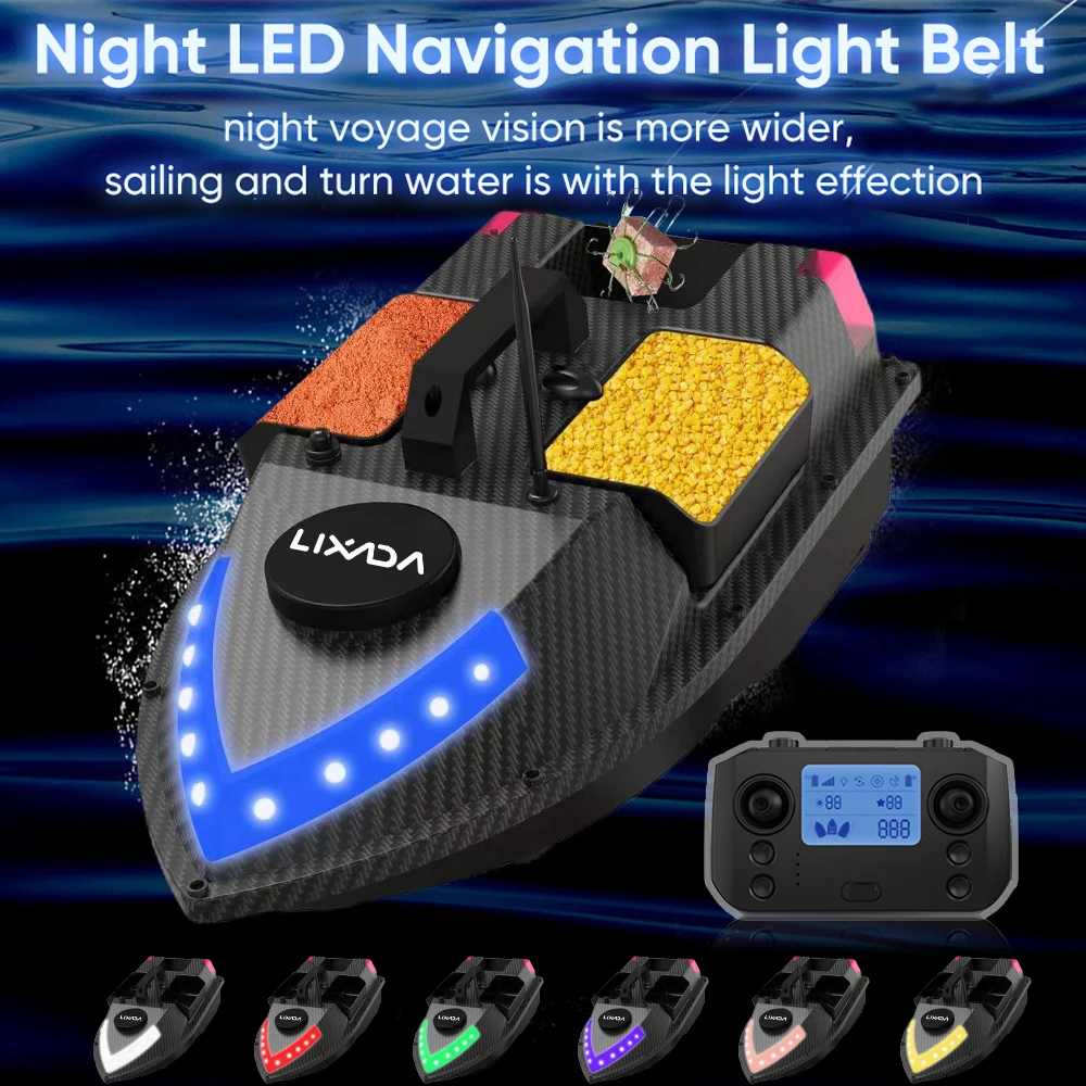 Imagem -02 - Wireless Remote Control Bait Boat Barco Alimentador de Pesca Bait Containers 99 Baiting Spots Gps 600m rc