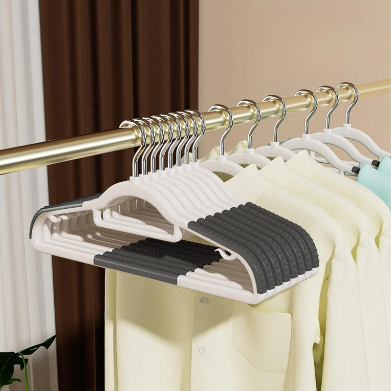 

10pcs Anti Slip Hanger Household Clothes Hanger Plastic Non Marking Anti Slip Hanger Clothing Rack Drying Rack for Clothes