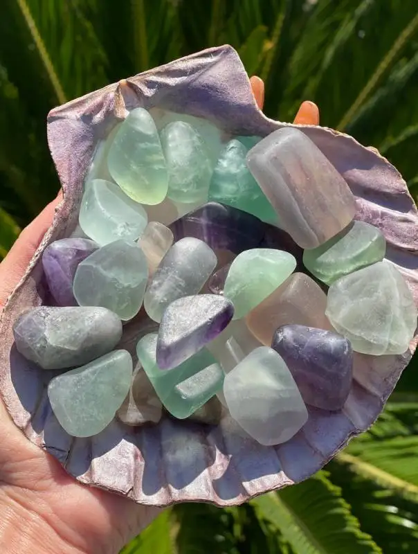 

100g Rainbow Fluorite Crystal Fluorite Tumbled Stones - Healing Crystals and Stones - Chakra Crystals - Chakra Tumbled Crystals