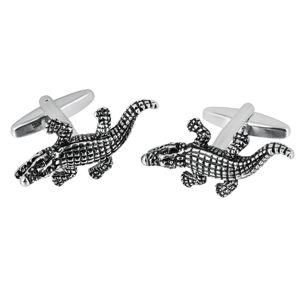 SAVOYSHI Funny Alligator Cufflinks for Mens Shirt High Quality Metal Cuff Buttons Party Gift Cuff Links Brand Jewelry Free Name